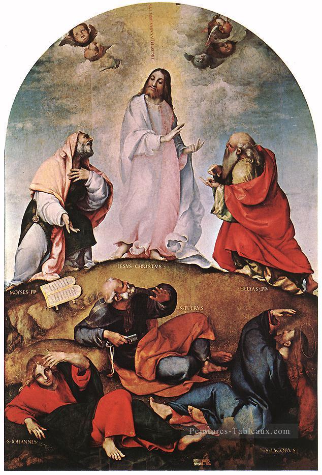 Transfiguration 1510 Renaissance Lorenzo Lotto Peintures à l'huile